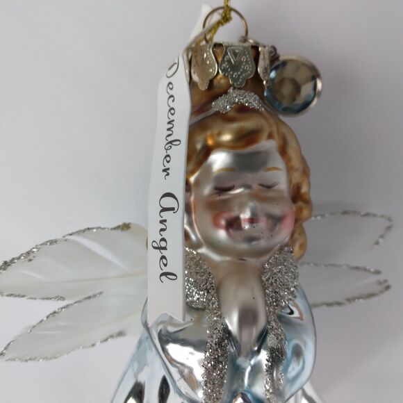 Demdaco Blown Glass December Angel Birthday Ornament The Mercantile Collection - Picture 8 of 11